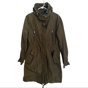 BCBGMaxAzria Olive Green Utility Jacket with Hood